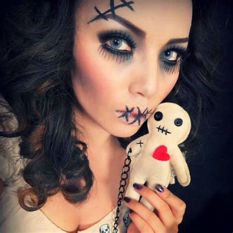 Alluring voodoo doll makeup
